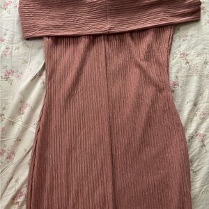 Elegant Off-Shoulder Pink Dress